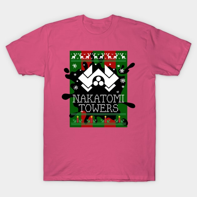 Die Hard Nakatomi Towers Christmas T-Shirt by joeysartworld